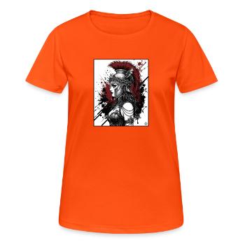 Valkyrie War Helmet Punk - Women's Breathable T-Shirt - neon orange - Front - AI Model Female 172 dark (172cm)