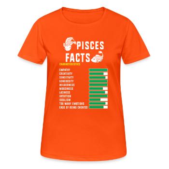 Sternzeichen Fische - Frauen T-Shirt atmungsaktiv - Neonorange - Vorne - AI Model Female 172 dark (172cm)