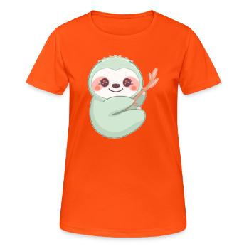 Immer Schön Entspannt - Frauen T-Shirt atmungsaktiv - Neonorange - Vorne - AI Model Female 172 dark (172cm)