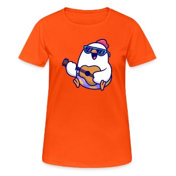 Penguin Guitar Beach Jam - Women's Breathable T-Shirt - neon orange - Front - AI Model Female 172 dark (172cm)