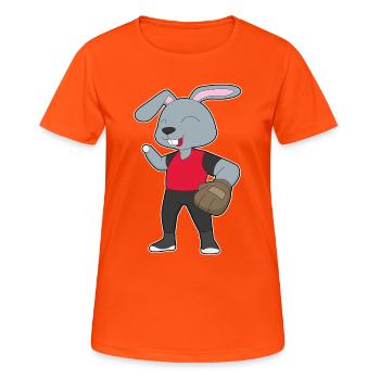 Gant de baseball Bunny - T-shirt respirant Femme - orange néon - Devant - AI Model Female 172 dark (172cm)
