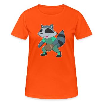 Gant de baseball Raccoon - T-shirt respirant Femme - orange néon - Devant - AI Model Female 172 dark (172cm)