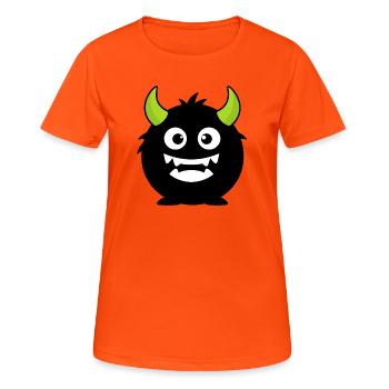 Bold Monster Mascot Streetwear Graphic - Women's Breathable T-Shirt - neon orange - Front - AI Model Female 172 dark (172cm)