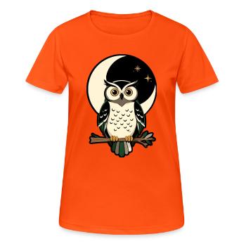 Forest Moon Symbol Folk Streetwear - Frauen T-Shirt atmungsaktiv - Neonorange - Vorne - AI Model Female 172 dark (172cm)