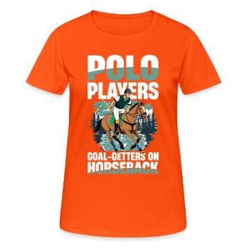 Polo Players Determined Heroes on the - Women's Breathable T-Shirt - neon orange - Front - AI Model Female 172 dark (172cm)