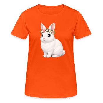 Blanc de Hotot Rabbit - Women's Breathable T-Shirt - neon orange - Front - AI Model Female 172 dark (172cm)