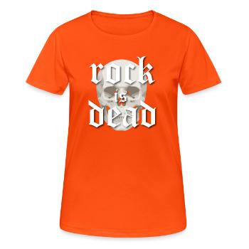 Le rock est mort Skull Gothic - T-shirt respirant Femme - orange néon - Devant - AI Model Female 172 dark (172cm)