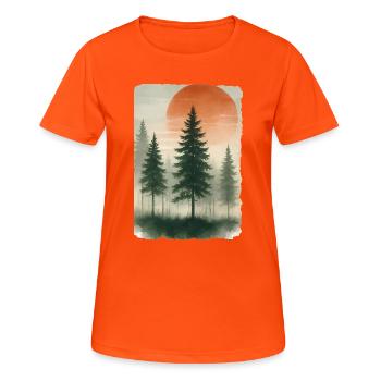 Aquarelle vintage de coucher de cheval forestier - T-shirt respirant Femme - orange néon - Devant - AI Model Female 172 dark (172cm)