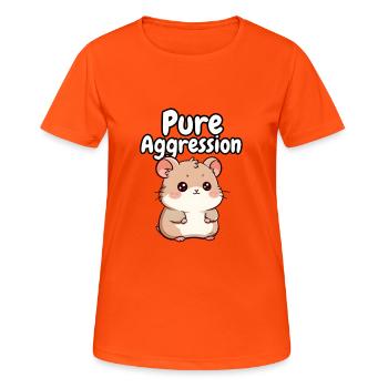 Pure Aggression Hamster - Women's Breathable T-Shirt - neon orange - Front - AI Model Female 172 dark (172cm)