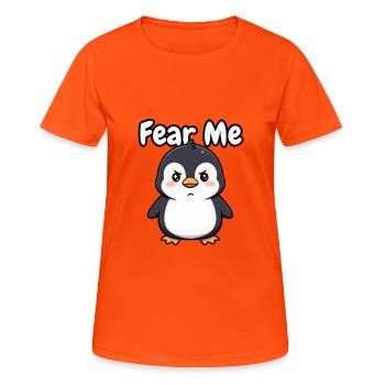 Fear Me Penguin - Women's Breathable T-Shirt - neon orange - Front - AI Model Female 172 dark (172cm)