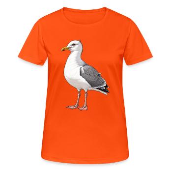 Mouette - T-shirt respirant Femme - orange néon - Devant - AI Model Female 172 dark (172cm)