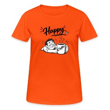 Coffee makes you happy - Women's Breathable T-Shirt - neon orange - Front - AI Model Female 172 dark (172cm)