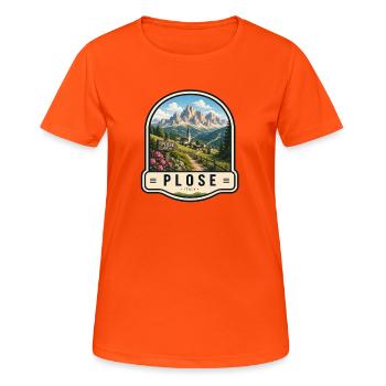 Plose Dolomites Italy Vintage Tour - T-shirt respirant Femme - orange néon - Devant - AI Model Female 172 dark (172cm)