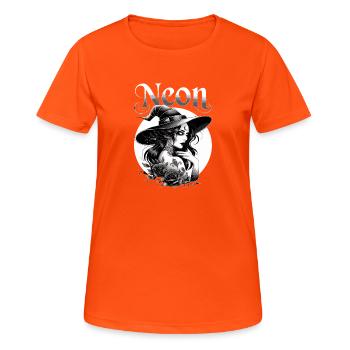 Neon Witch Black Roses Moon Gothic Witchcraft - Women's Breathable T-Shirt - neon orange - Front - AI Model Female 172 dark (172cm)