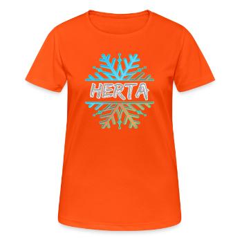 Prénom Herta - T-shirt respirant Femme - orange néon - Devant - AI Model Female 172 dark (172cm)