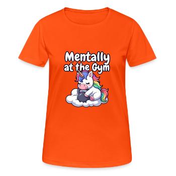 Mentalement à la Licorne de la Salle - T-shirt respirant Femme - orange néon - Devant - AI Model Female 172 dark (172cm)