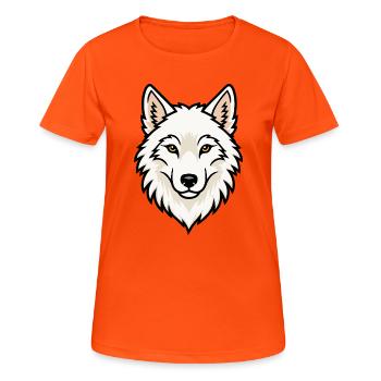 Nature nature de la Tête de Loup Arctique - T-shirt respirant Femme - orange néon - Devant - AI Model Female 172 dark (172cm)