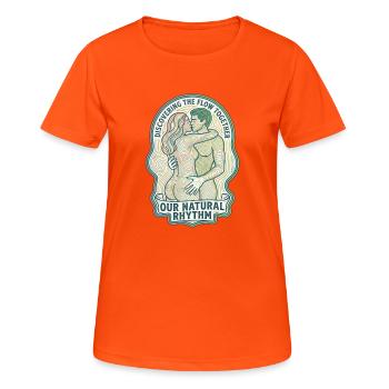 Our natural rhythm of love - Women's Breathable T-Shirt - neon orange - Front - AI Model Female 172 dark (172cm)
