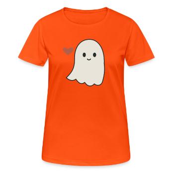Halloween Geist Damen - Frauen T-Shirt atmungsaktiv - Neonorange - Vorne - AI Model Female 172 dark (172cm)