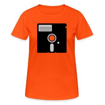 retro floppy disk - Women's Breathable T-Shirt - neon orange - Front - AI Model Female 172 dark (172cm)