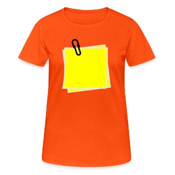Notiz - Frauen T-Shirt atmungsaktiv - Neonorange - Vorne - AI Model Female 172 dark (172cm)