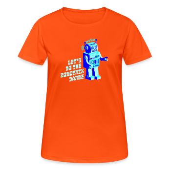 robotnik dance - old school robots - Frauen T-Shirt atmungsaktiv - Neonorange - Vorne - AI Model Female 172 dark (172cm)