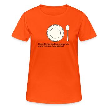 Daily Value of Broccoli - Women's Breathable T-Shirt - neon orange - Front - AI Model Female 172 dark (172cm)