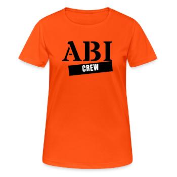 Abi Crew - Année de remise des diplômes de l’Abitur Voyage de l’Abitur - T-shirt respirant Femme - orange néon - Devant - AI Model Female 172 dark (172cm)