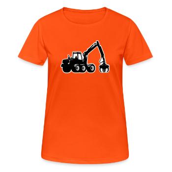 Harvester Silhouette - Women's Breathable T-Shirt - neon orange - Front - AI Model Female 172 dark (172cm)