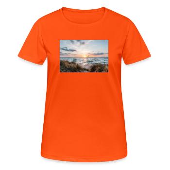 Sunset on the dune beach - Women's Breathable T-Shirt - neon orange - Front - AI Model Female 172 dark (172cm)
