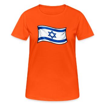 Drapeau israélien : Étoile de David - T-shirt respirant Femme - orange néon - Devant - AI Model Female 172 dark (172cm)