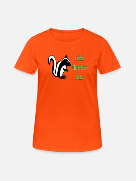 Humorvolle Skunk-Philosophie Zitat-Design - Frauen T-Shirt atmungsaktiv - Neonorange