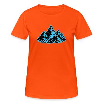 Icône du sommet des montagnes - T-shirt respirant Femme - orange néon - Devant - AI Model Female 172 dark (172cm)
