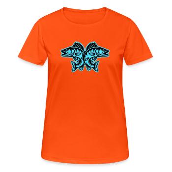 Brochet - T-shirt respirant Femme - orange néon - Devant - AI Model Female 172 dark (172cm)