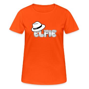 Prénom Elfie - T-shirt respirant Femme - orange néon - Devant - AI Model Female 172 dark (172cm)