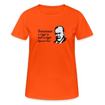 Sometimes a cigar is just a cigar Sigmund Freud - T-shirt respirant Femme - orange néon - Devant - AI Model Female 172 dark (172cm)