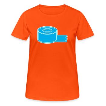 Adhesive Tape Roll Outline - Women's Breathable T-Shirt - neon orange - Front - AI Model Female 172 dark (172cm)
