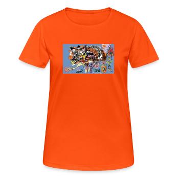 Neon Desire - Women's Breathable T-Shirt - neon orange - Front - AI Model Female 172 dark (172cm)