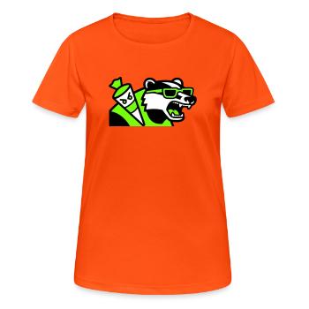 Badger Sac d’école mascotte - T-shirt respirant Femme - orange néon - Devant - AI Model Female 172 dark (172cm)