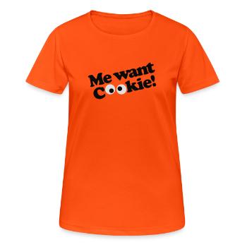 Me veux biscuit! - T-shirt respirant Femme - orange néon - Devant - AI Model Female 172 dark (172cm)