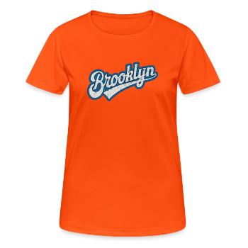 Brooklyn Urban Graphics in Blue Tone - Women's Breathable T-Shirt - neon orange - Front - AI Model Female 172 dark (172cm)