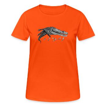 Schwimmendes Krokodil - Frauen T-Shirt atmungsaktiv - Neonorange - Vorne - AI Model Female 172 dark (172cm)
