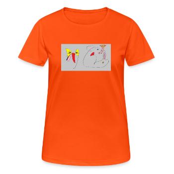 Un premier rendez-vous gênant - T-shirt respirant Femme - orange néon - Devant - AI Model Female 172 dark (172cm)