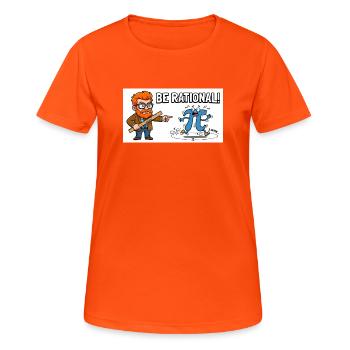 Be Rational Math Cartoon - Women's Breathable T-Shirt - neon orange - Front - AI Model Female 172 dark (172cm)