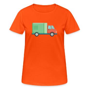 Lieferauto - Frauen T-Shirt atmungsaktiv - Neonorange - Vorne - AI Model Female 172 dark (172cm)