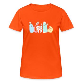 Dentiste réceptionniste - T-shirt respirant Femme - orange néon - Devant - AI Model Female 172 dark (172cm)