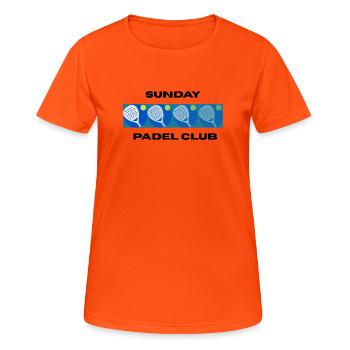 Sunday Padel Club - Frauen T-Shirt atmungsaktiv - Neonorange - Vorne - AI Model Female 172 dark (172cm)