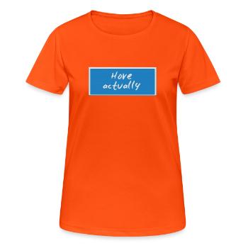 En fait - T-shirt respirant Femme - orange néon - Devant - AI Model Female 172 dark (172cm)