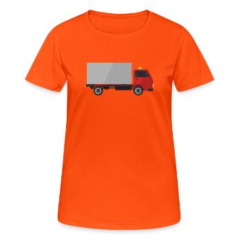 Lkw - Frauen T-Shirt atmungsaktiv - Neonorange - Vorne - AI Model Female 172 dark (172cm)