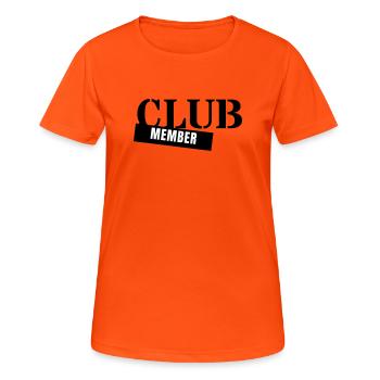 Club Member - Verein Mitglied Team Party Gruppe - Frauen T-Shirt atmungsaktiv - Neonorange - Vorne - AI Model Female 172 dark (172cm)